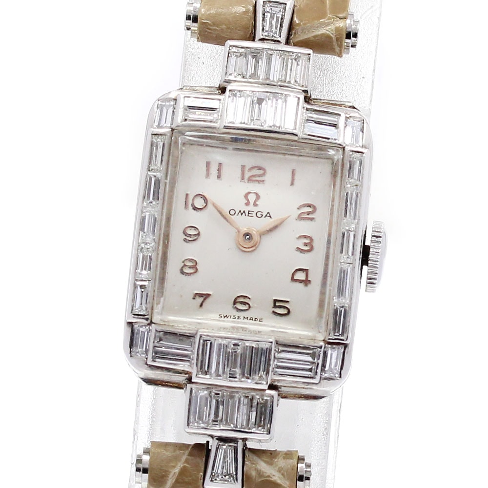 オメガ OMEGA プラチナケース ヴィンテージ cal.244 手巻き レディース _830281【中古】