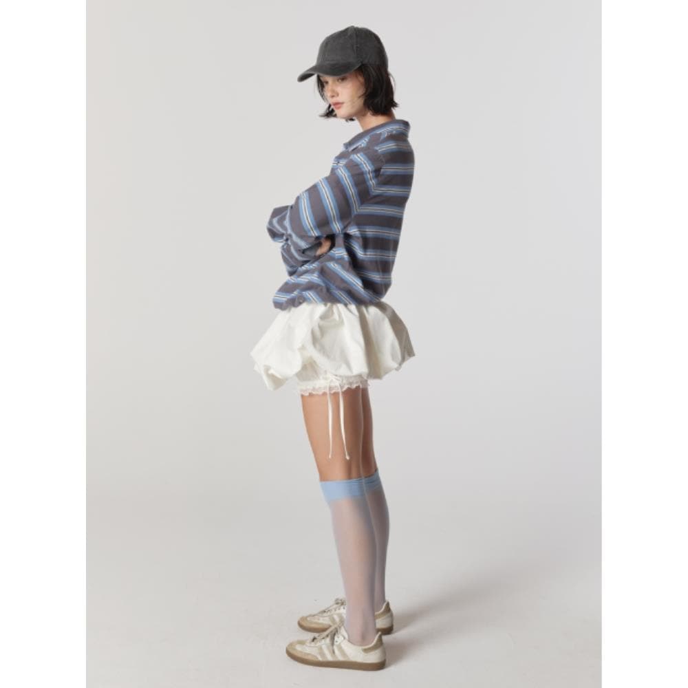 GLOWNY BUBBLE BLOOMER SKIRT WHITE GY24FASK005WH