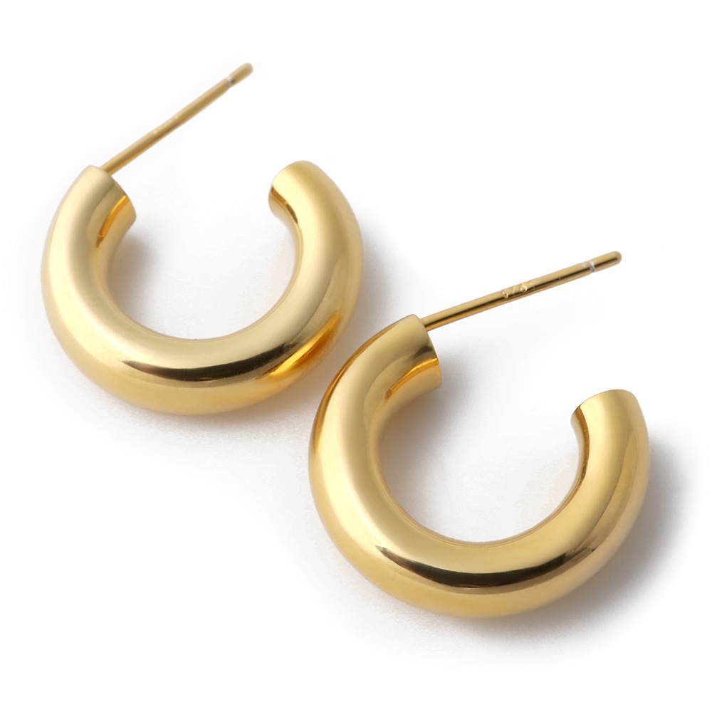 925 チャンキーフープピアス [ce136]