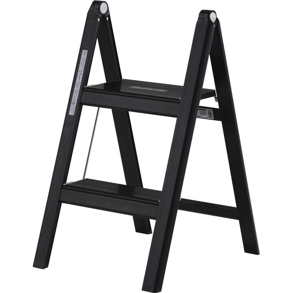 【I】【個人宅配可】アルインコ 薄型踏台 SS-52B 2段 ブラック　最大使用質量100kg 折りたたみ式 脚立 【沖縄・離島不可】【日時指定不可】