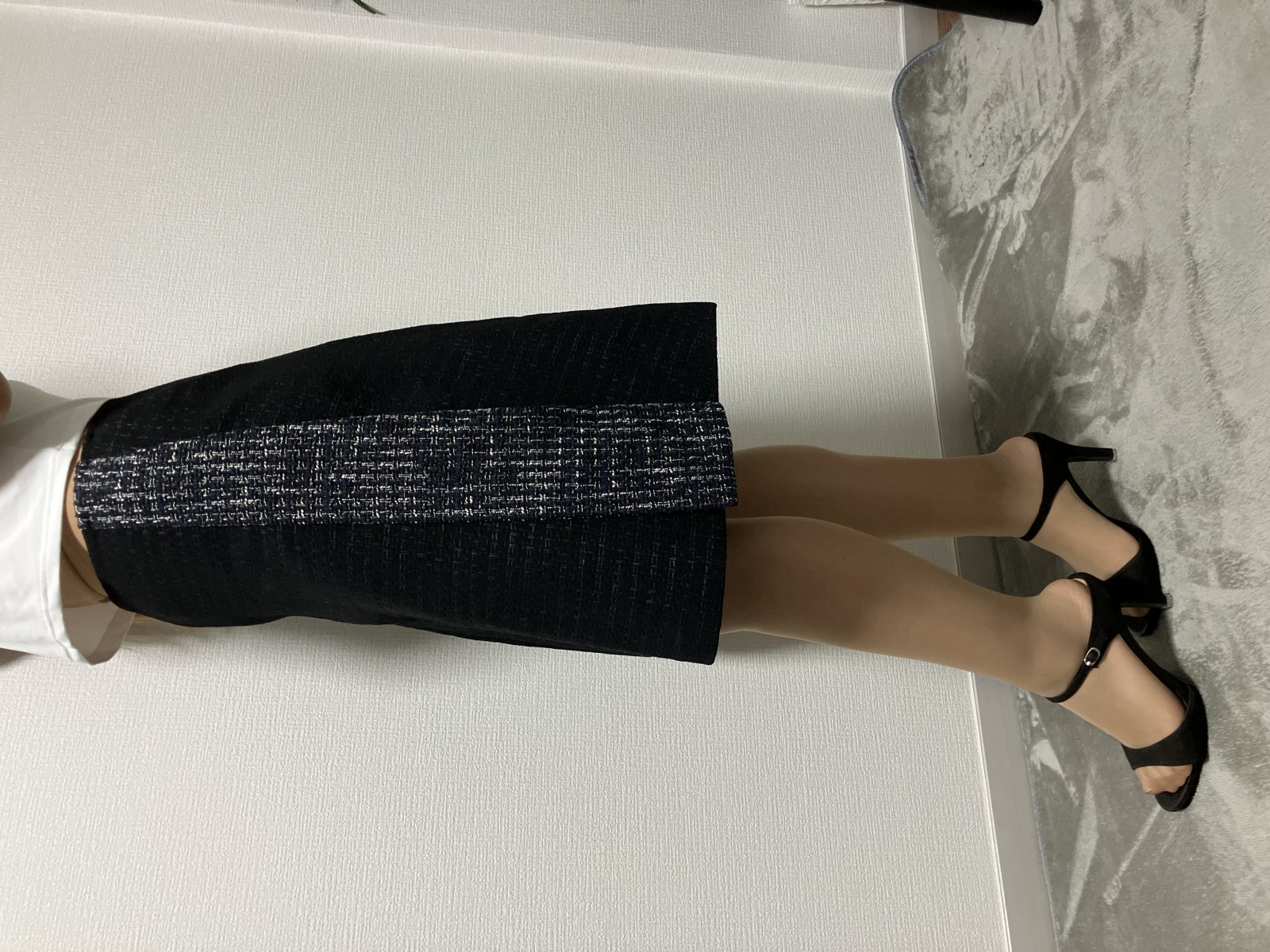 スカート ツイード ブラック サイズ32　丈56ｃｍ　ウエスト34ｃｍ