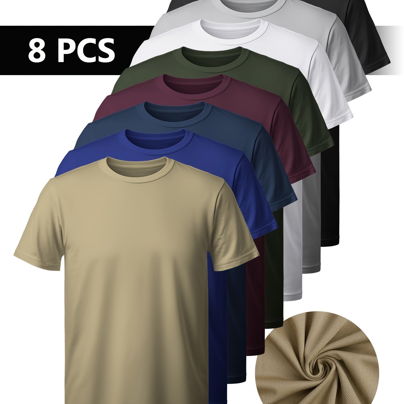 8枚セット 吸汗速乾 スポーツTシャツ通気性抜群オールシーズン