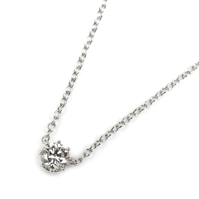 AHKAH アーカー K18WG ホワイトゴールド ソルティアラウンド ネックレス ダイヤモンド0.15ct 1.5g 40cm レディース 中古 美品