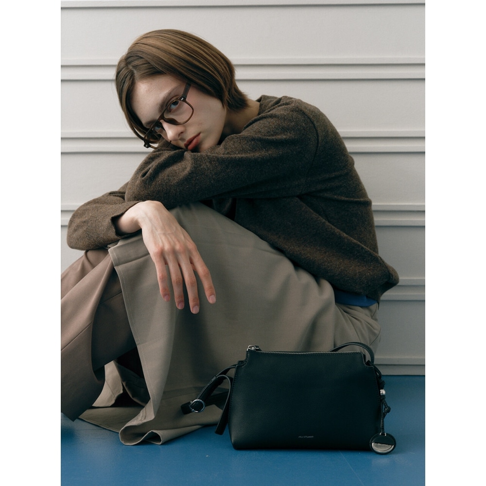 JILSTUART レザーミニッツチャームミニショルダー&クロスボディバッグブラック JABA6F027BK