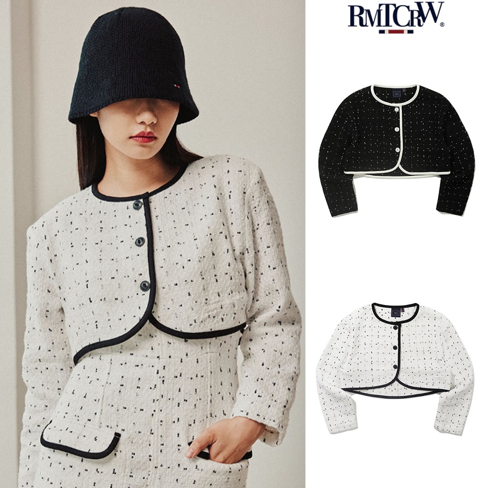 【ROMANTIC CROWN】PURE TWEED CROPPED JACKET