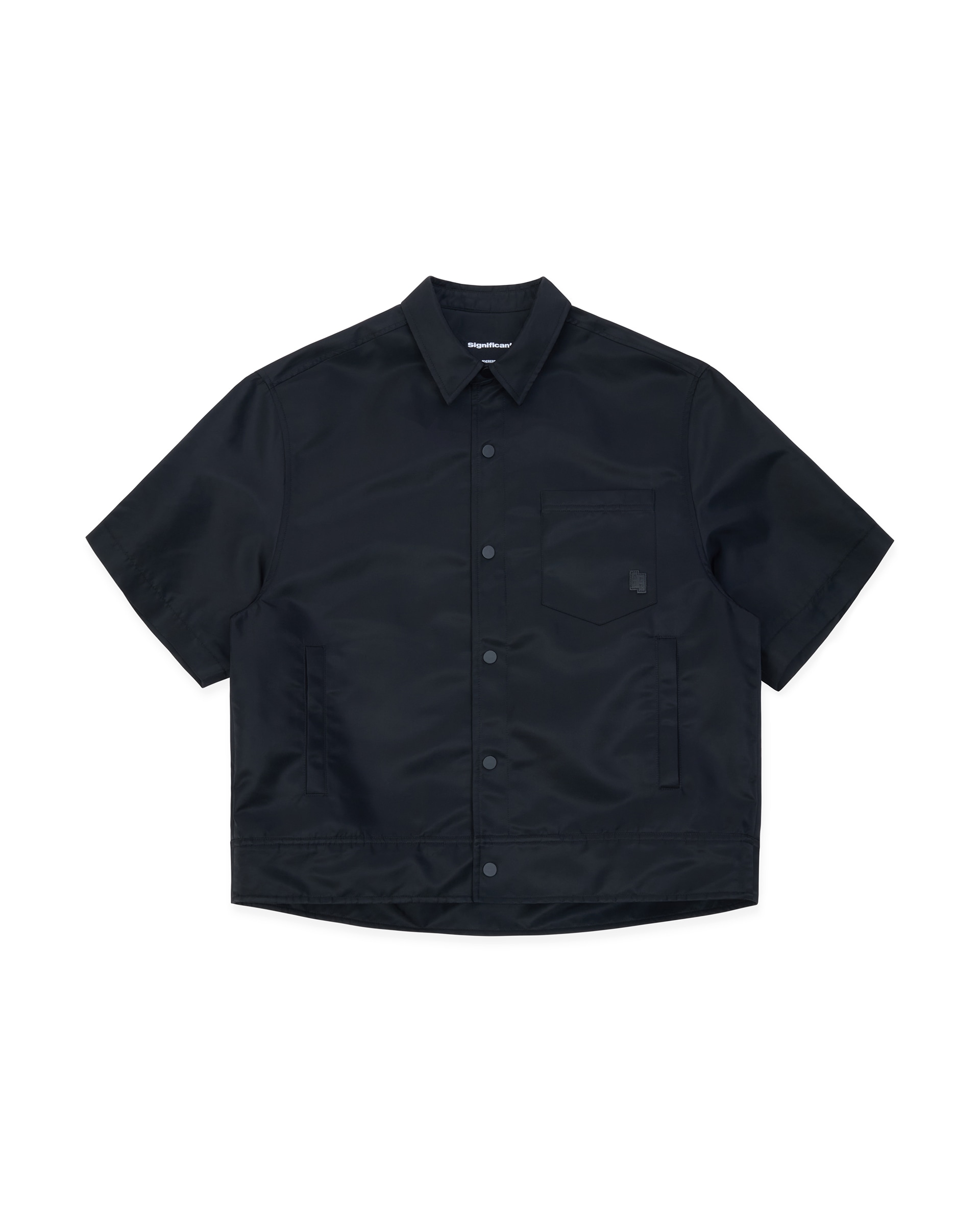 【ADERERROR】SIG BK TAG HALF SLEEVE SHIRT 01 : NOIR