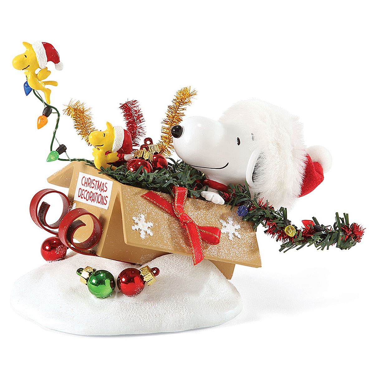 デパートメント56 置物 フィギュア 人形 スヌーピー＆ウッドストック スレー フィギュア 4052331 インテリア クリスマス