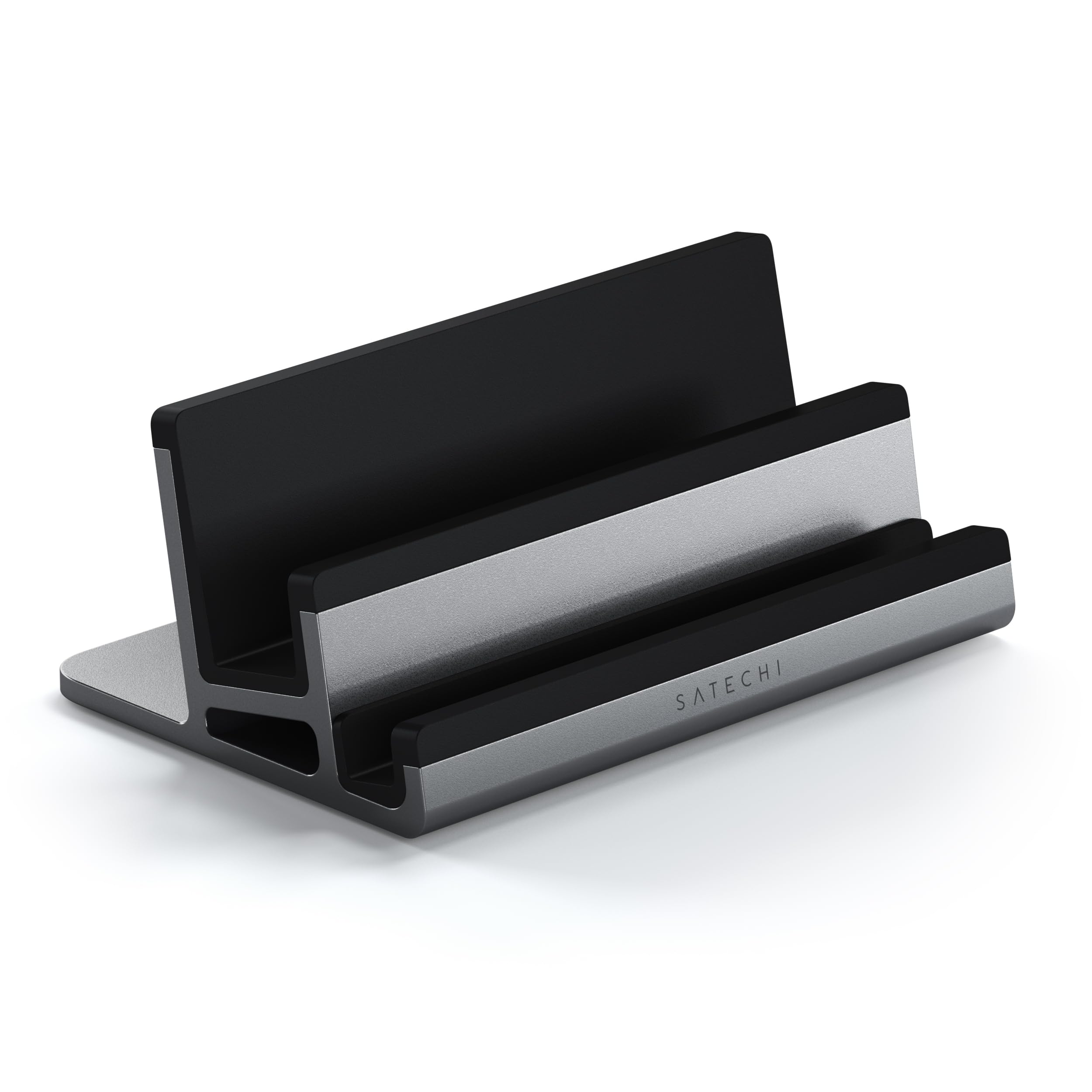 SATECHI デュアル縦型アルミニウムスタンド MacBook Air & Pro M5/M4iPad Air & Pro M5/M4iPad MiniiPhone 17 他対応ユニバー
