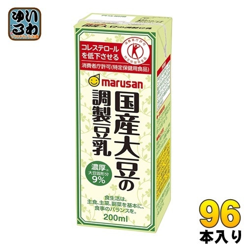 マルサンアイ 国産大豆の調製豆乳 200ml 紙パック 96本 (24本入×4 まとめ買い)