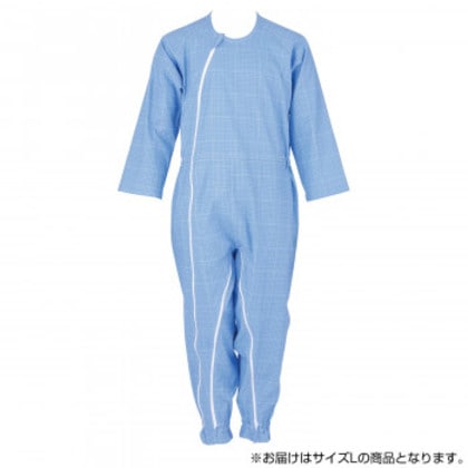 フットマーク 介護つなぎ服(前開き) L ブルー 403420