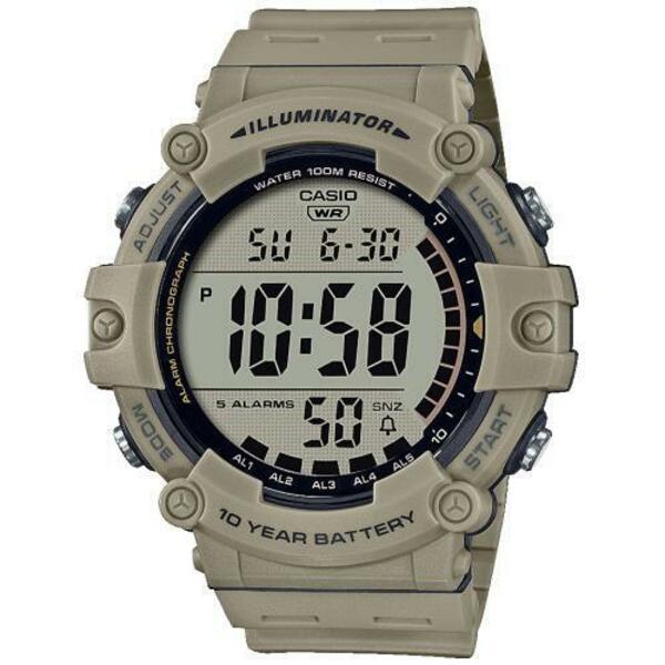 カシオMens Quartz Resin Strap Khaki Digital Wrist Watch AE-1500WH-5AVCF