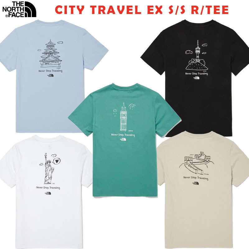韓国正規品保証 関税負担なし NT7UN25A CITY TRAVEL EX SS R TEEデイリー 基本 着装 男子 女子 人気 韓国 ファッション 男女共用 アウトドア
