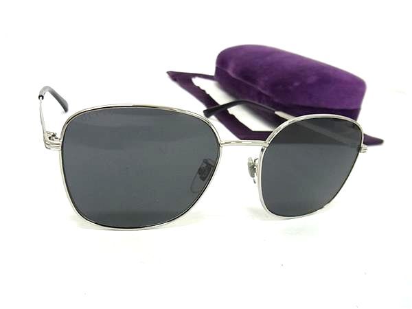 グッチ サングラス アジアンフィット メタル GG0837SK シルバー グレー 伊達メガネ だてめがね 伊達眼鏡 ブランド 運転 ドライブ アイウェア アウトドア メンズ【本物保証】