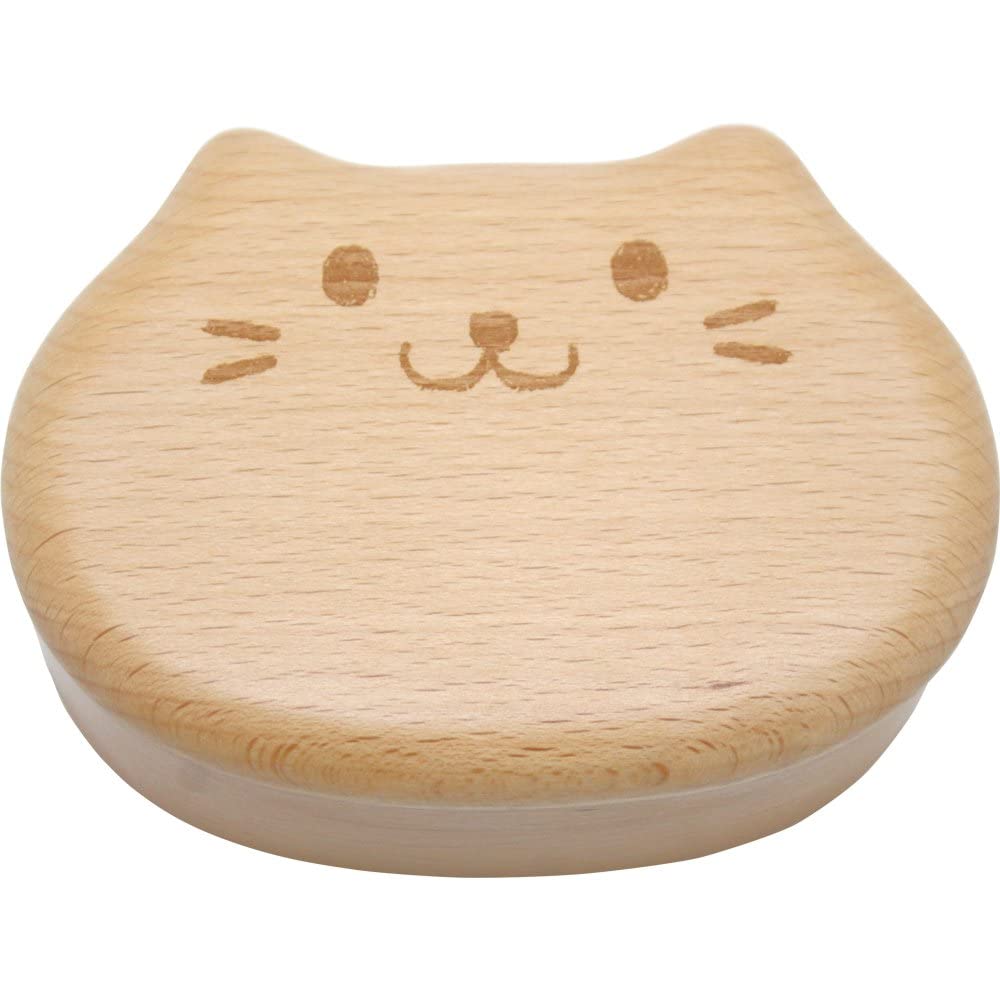 padou 【buna】 アニマルウッド くりぬき 弁当箱 (ねこ) 300ml 天然ブナの木 無垢材 天然素材 木製 曲げわっぱ お弁当 皿 食器子供 こども スリム (サイズ：約H5.5×14×1