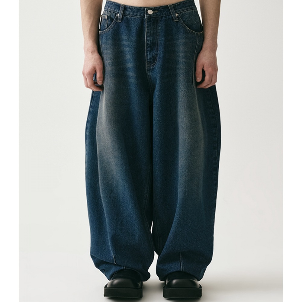 アヴァンドレスバイアスピンタックデニムパンツグリーン