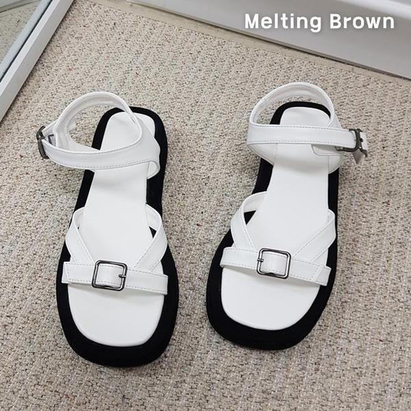 女性 デイリー シック ストラップ プラットフォーム サンダル 3color