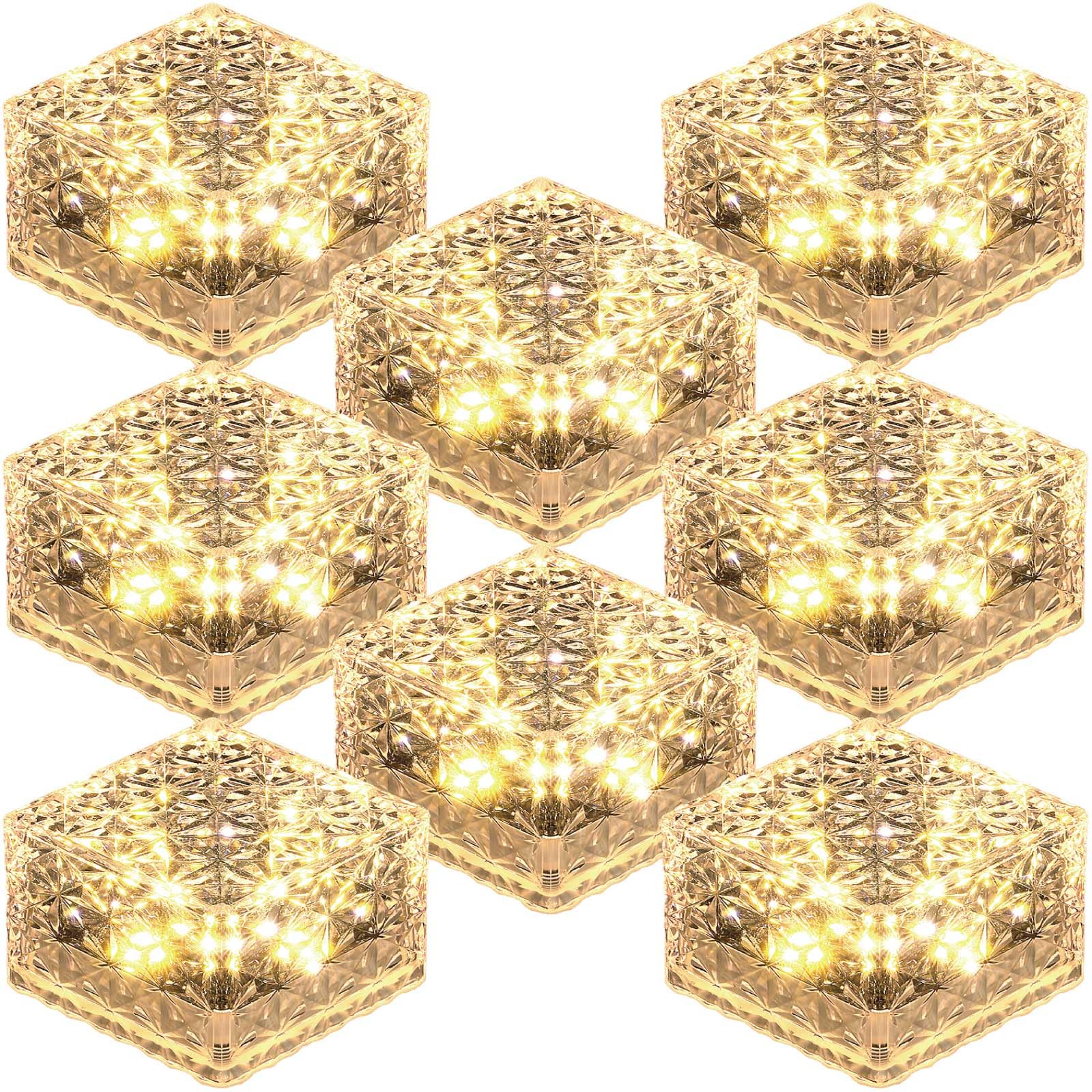 ソーラーライト 屋外 ガーデンライト 防水 ソーラー ENTLIGHT （V4ダイヤカット：Warm_8個）