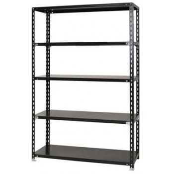 スチールラック NC1200-18-5段 間口1200x奥行450x高さ1800mm ブラック