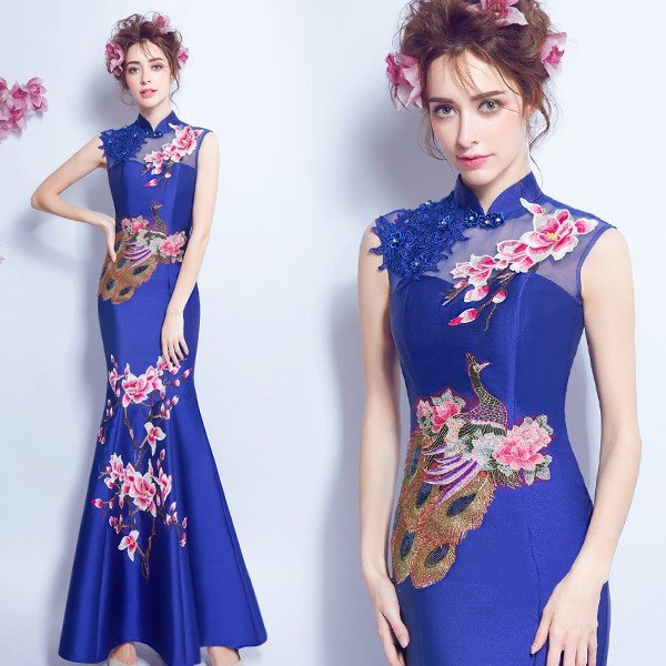 マーメイドドレス ロングドレス 安い カラードレス 青 イブニングドレス 結婚式 カクテルドレス フォーマル ウエディングドレス コンサート コンサート