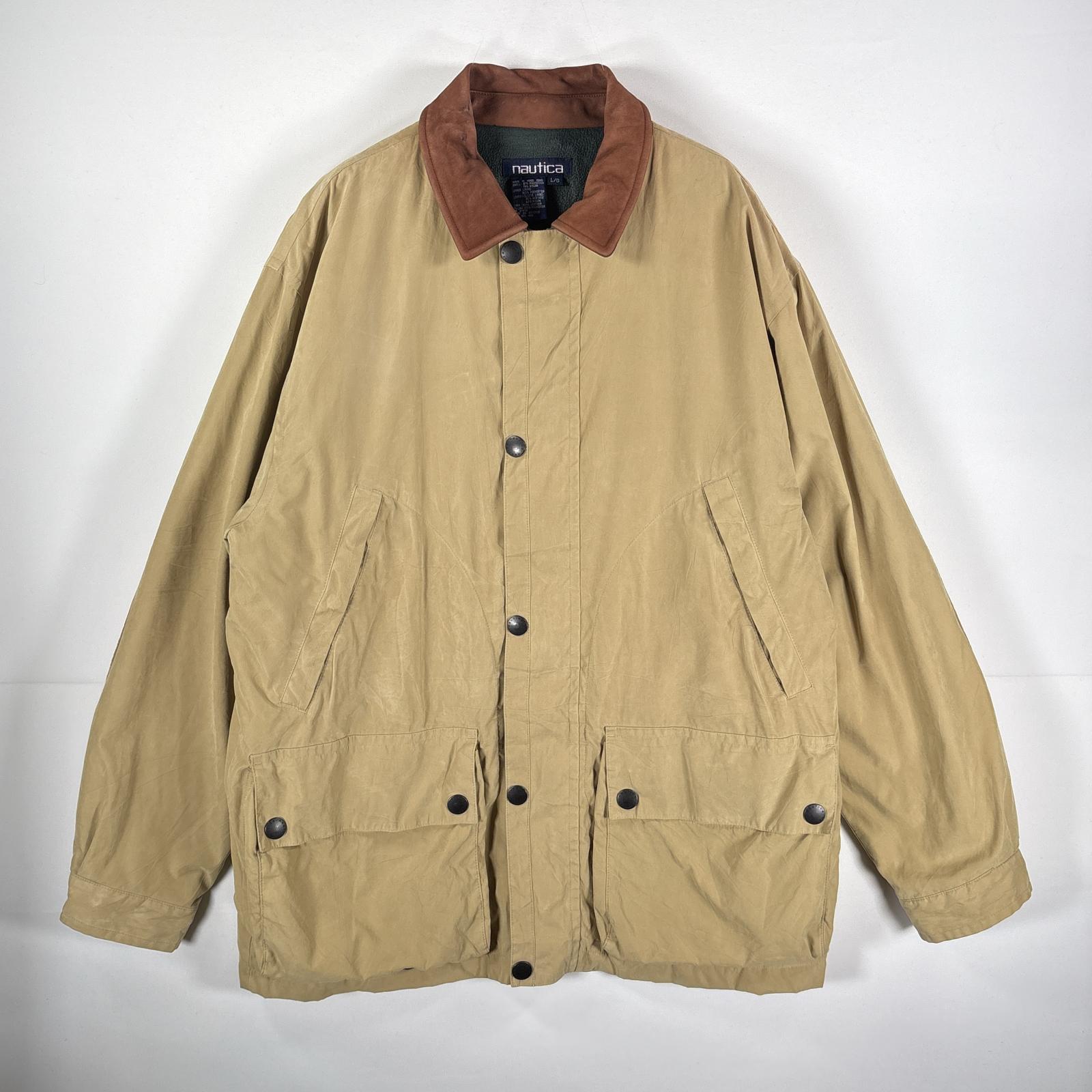 古着 90s/90年代 カバーオール ハンティングジャケット エルボーパッチ L ベージュ メンズ