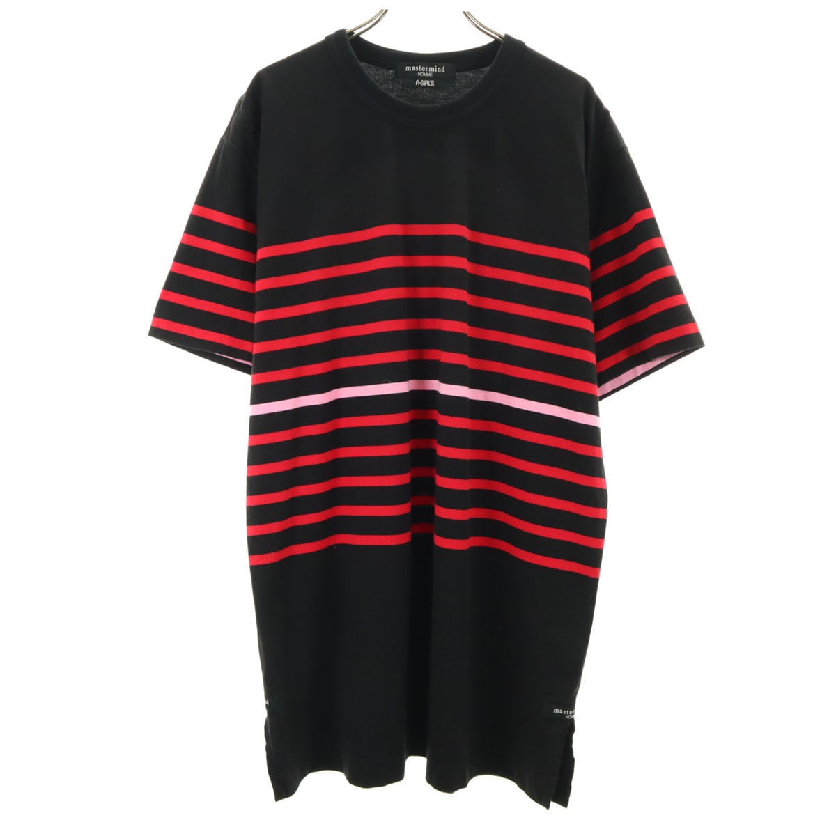 Mastermind HOMME マスターマインドオム A GIRLS エイガールズ 日本製 ボーダー柄 半袖 Tシャツ L 黒×赤 メンズ 古着
