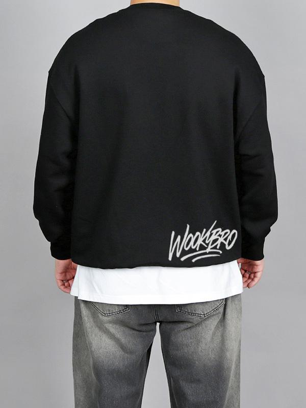 자체 제작 M~3XL WWB ストリートサインロゴスウェットシャツ