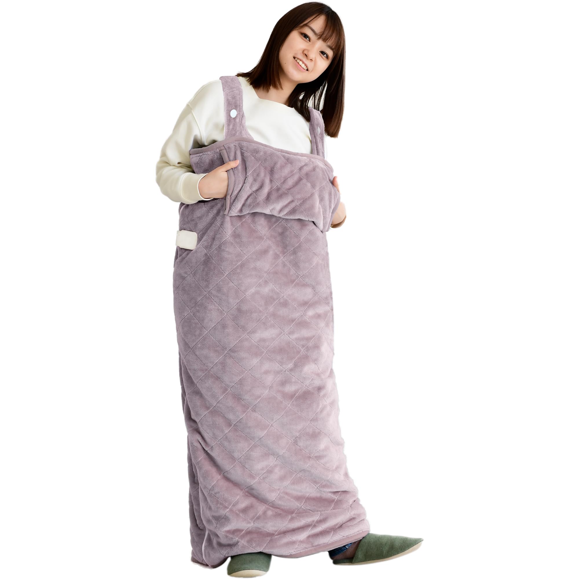 [山善] 電気毛布 着る毛布 着るこたつ メンズ レディース 洗える くるみケット ダニ退治機能 室温センサー タイマー付 オートオフ機能 ひざ掛け 掛毛布 敷毛布 YAPP-401AC(SP) スモ