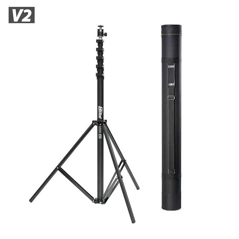 ルミカ　ハイアングル撮影用一脚［Bi Rod(ビーアイロッド) 6G-4500V2］＋専用三脚セット［4.5m / 6段 / グラスファイバー］　G80310