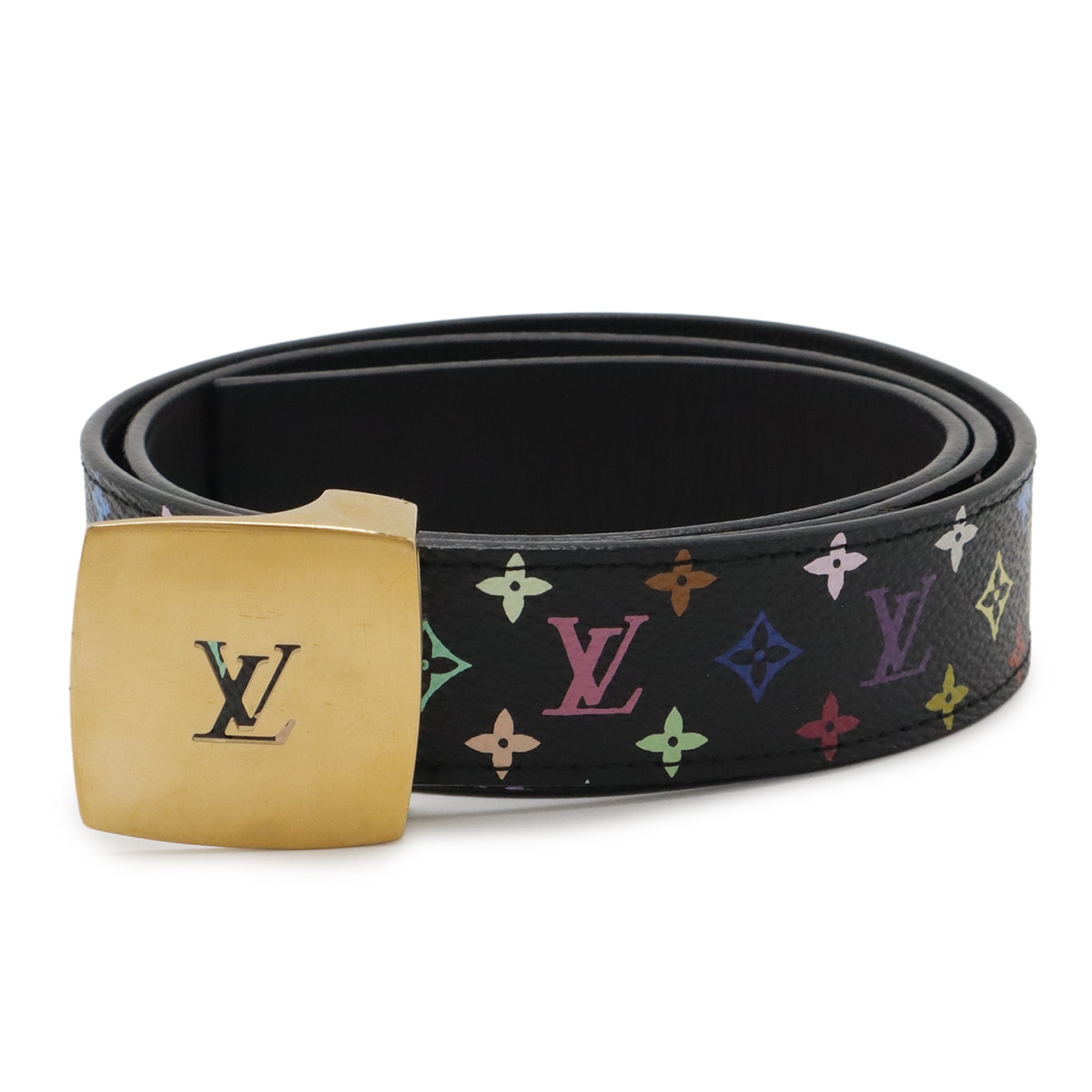 モノグラムマルチカラー サンチュール LV カット ベルト ノワール 黒 ブラック 表記#85 実寸約84cm カット済 M6890