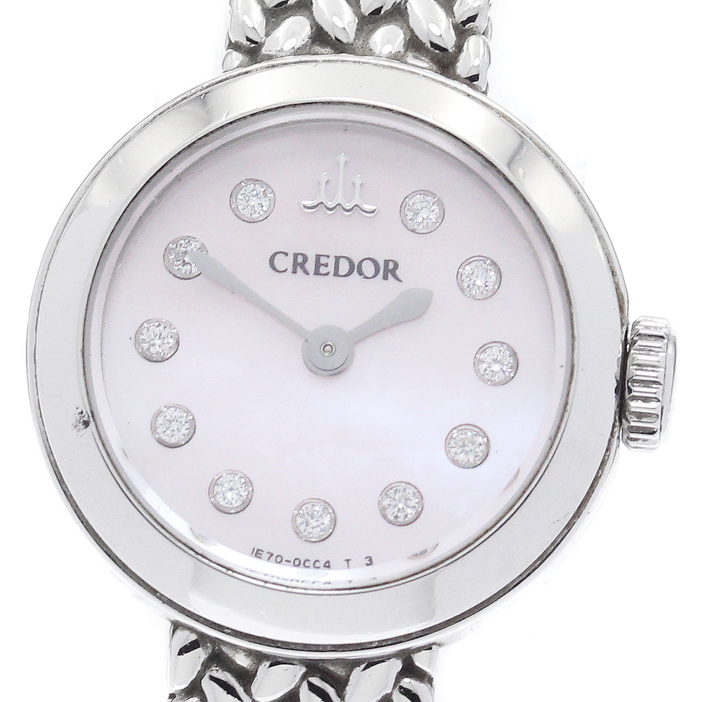 セイコー SEIKO GSTE923/1E70-0BP0 クレドール シグノ 11Pダイヤ クォーツ レディース 保証書付き_896599【中古】