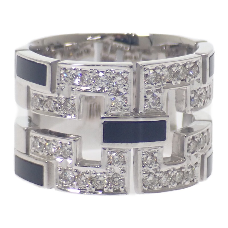 デザインジュエリー オニキス リング 16号 指輪 K18ホワイトゴールド ブラック ダイヤモンド0.73ct メンズ レディース ユニセックス【Aランク】 219,400円