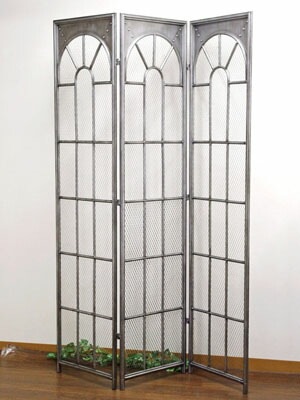 男前 インダストリアル インテリア 3連スクリーン 高さ179cm 衝立 おしゃれ 目隠し