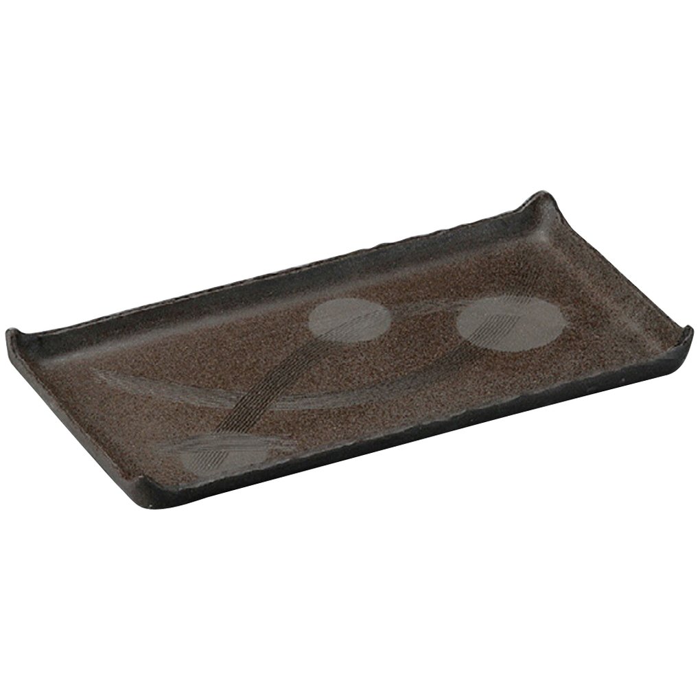 山下工芸(Yamasita craft) 炭化土14.0長角盛込皿 20.5×40×2.5cm 20903-468