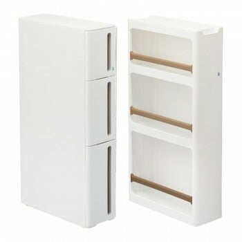 ストランティ すきま収納ラック ラック/ドロアーセットBB W170xD450xH850mm ホワイト/RBDB-WH