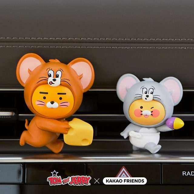 [韓國正品店] 可愛い 車用 装飾品 爽やかな香り トムとジェリー×カカオフレンズ 車用芳香剤_ライアン&チュンシク