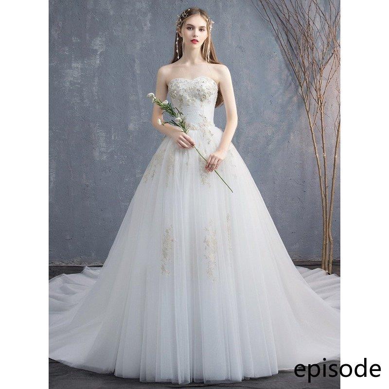 ウェディングドレス白 パーティードレス レース ビスチェタイプ 花嫁ロングドレス 結婚式 露背 二次会 エレガント お呼ばれ 挙式hs5170