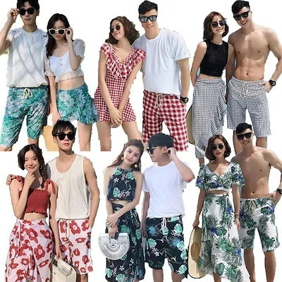 3個セットペアルック 水着 カップル水着 レディース ワンピースお揃い ペア水着 みずぎ男女 mizugi メ2374 14,657円