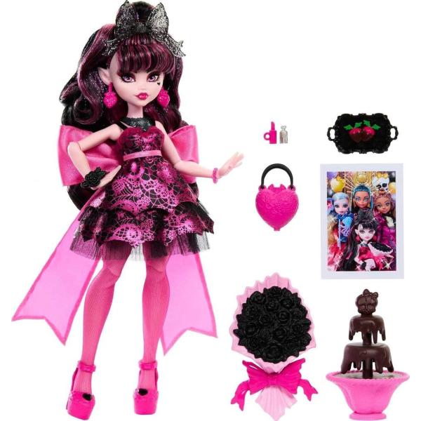 モンスターハイ モンスターボール人形パーティードレスを着たドラキュローラとチョコレートファウンテンなどのテーマアクセサリー 10,658円