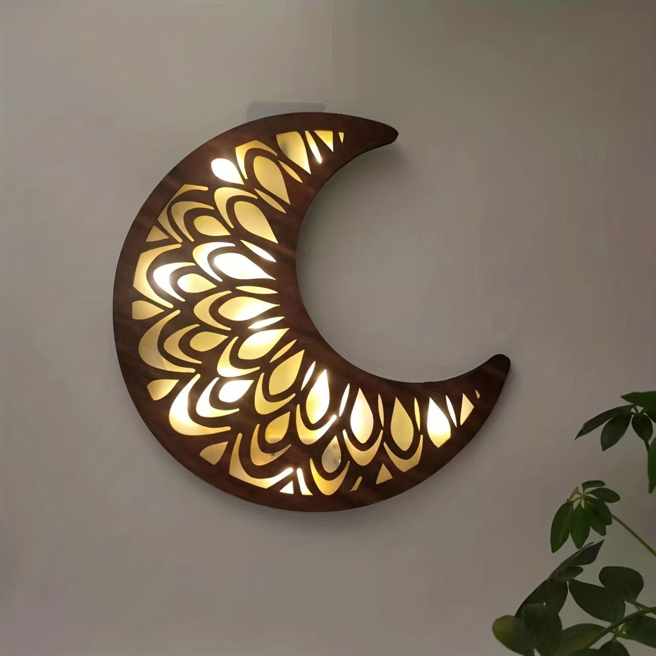 LEDライト 壁掛けライト 照明器具 インテリア 月 装飾 木目 寝室 ベッドルーム オシャレ アジアン アンティーク リビング ダイニング 室内照明ty107
