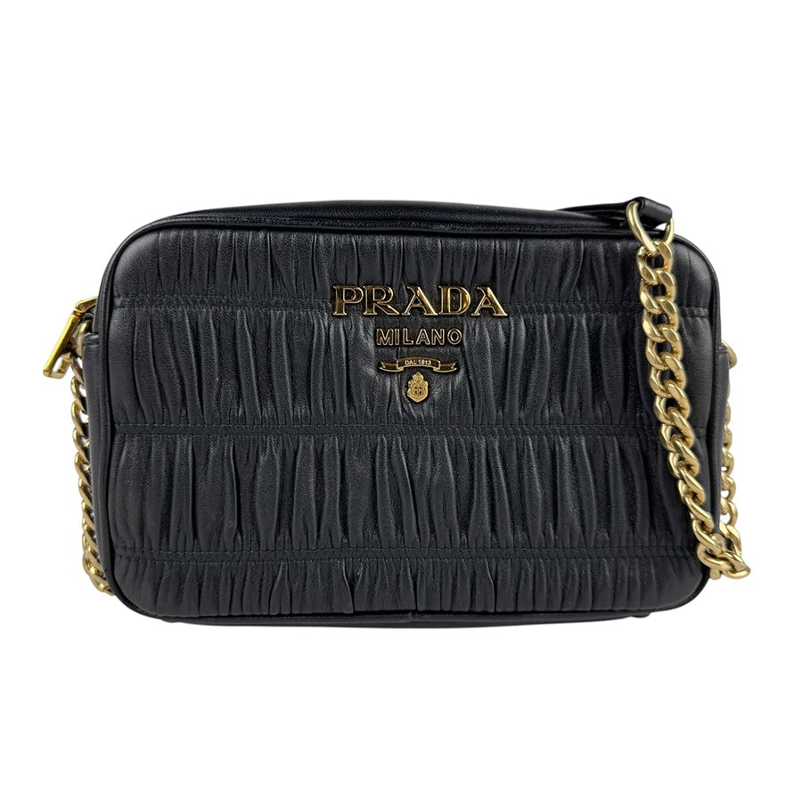 プラダ PRADA ショルダーバッグ レザー ブラック レディース z6454