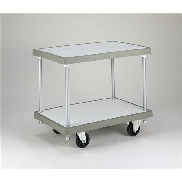 バンパーキャリー/台車 [大 2段式袖なし 5インチ ゴム車] 自在x2 固定x2 ストーンホワイト