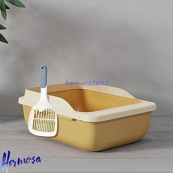 今日のイベント 新商品20%オフ 猫トイレボックス 猫用トイレ本体 29.3*39.4*15cm 半密閉型 オープンタイプ ハーフカバー スコップ付き 大きい猫 洗いやすい3枚購入で200円OFF