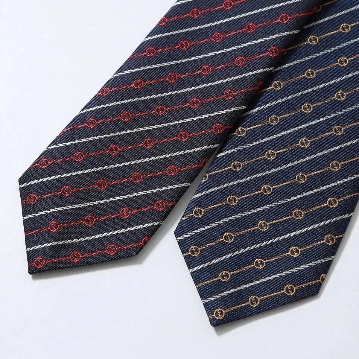 GUCCI グッチ ネクタイ GG BLONDE ROPES ブロンドロープ 764965 4EABB メンズ レギュラータイ シルク ストライプ レジメンタル