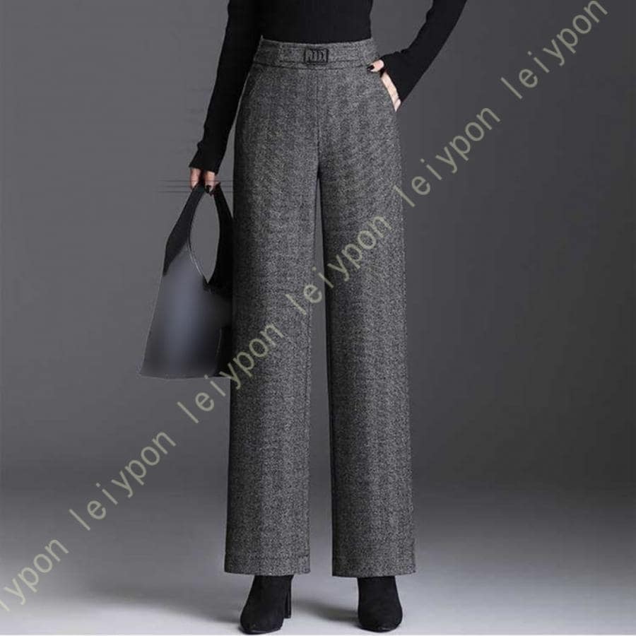 レディース ロングパンツ ワイドパンツ ラシャ 防寒 あったか ボ ズボン 長ズボン 大きいサイズ ゆったり 秋冬春 ウエストゴム ストレートパンツ 美脚