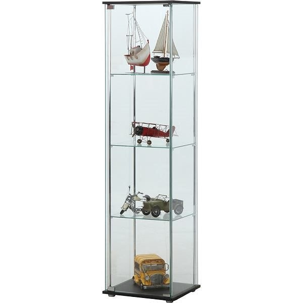 ガラスコレクションケース 4段 ブラウン
