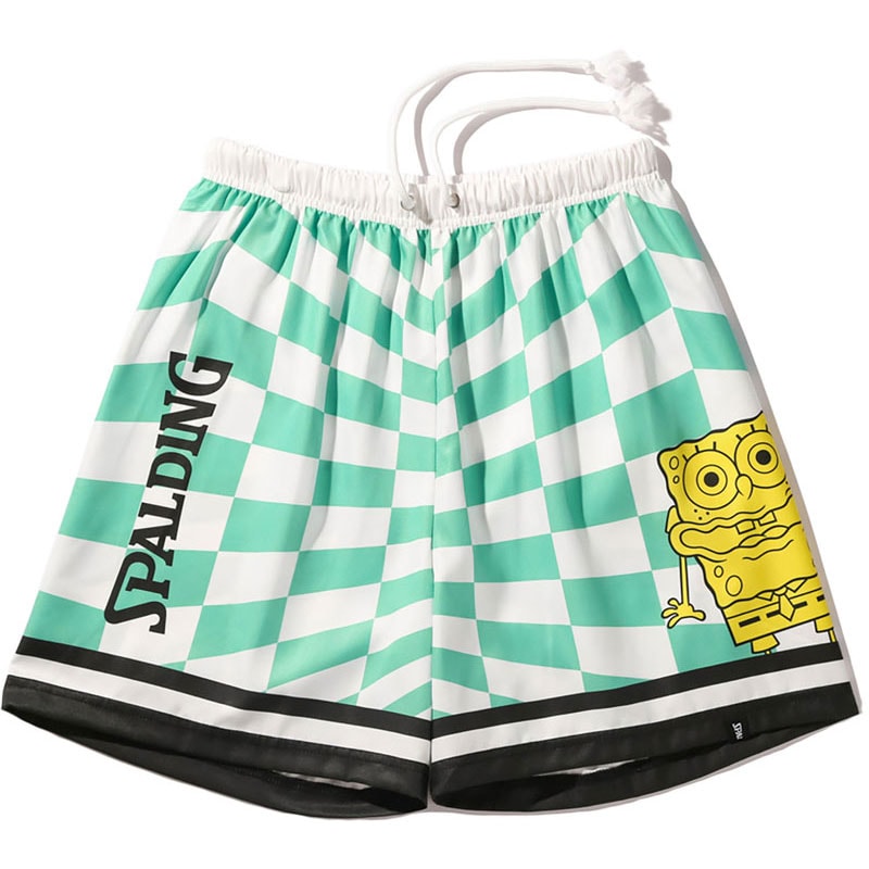 ジュニア 布帛ショーツ スポンジ・ボブ チェッカーフラッグ バスケットボール フハクハーフパンツＪＲ sjp25064s-4320