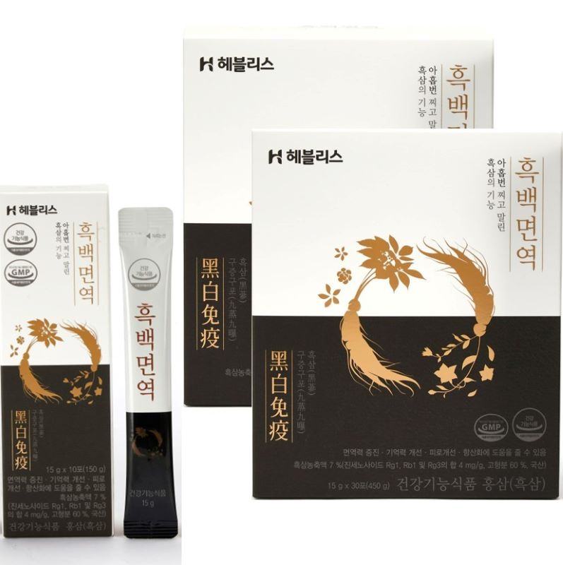 [2箱60日分] 黒参と白キキョウ 免疫増加 記憶力改善 高麗人参 疲労回復 15g X 30ea(450g) X 2