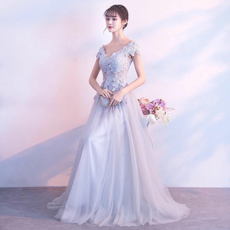 最終在庫ウェディングドレス Aラインドレス カラードレス 演奏会 コンサート 安い 結婚式 ウエディングドレス 二次会ドレス 花嫁 発表会 グレー フォマールドレス カクテルドレス おしゃれ パーティ