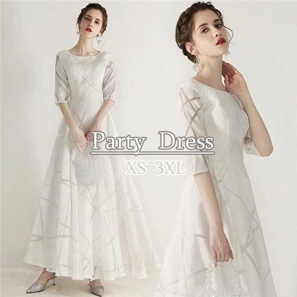 ロングドレス 演奏会 パーティー 大きいサイズ ピアノ 発表会 袖あり Aライン ワンピース 大人 二次会 花嫁 結婚式 母親 ドレス 卒業式 謝恩会 披露宴 成人式 お呼ばれ 20代 30代 da3