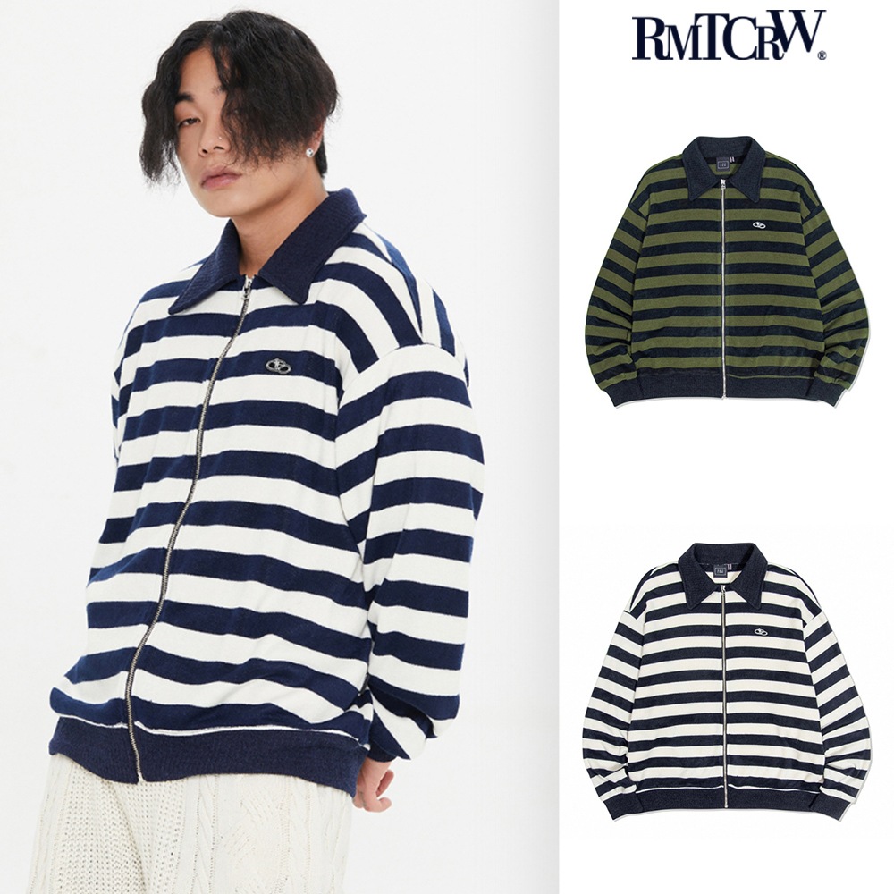 【ROMANTIC CROWN】 STRIPE KNIT BLOUSON